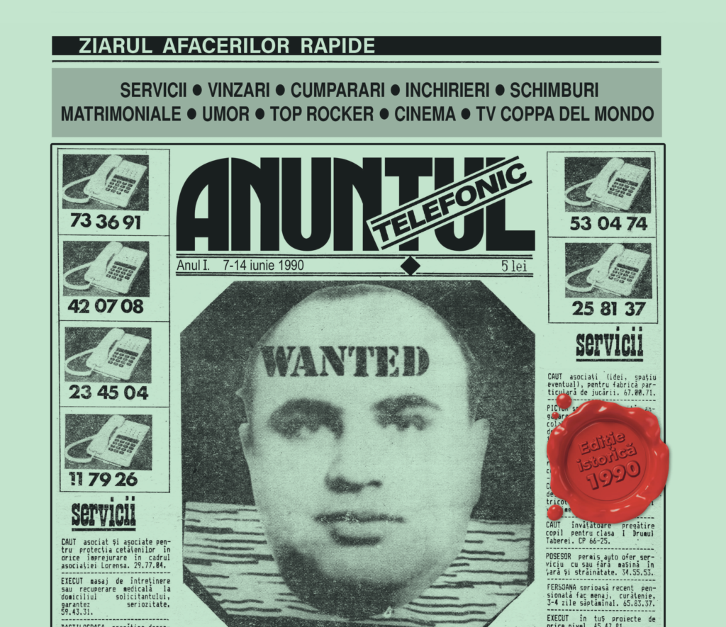 Prima ediție a Anunțului Telefonic (1990), care cuprindea și anunțuri imobiliare