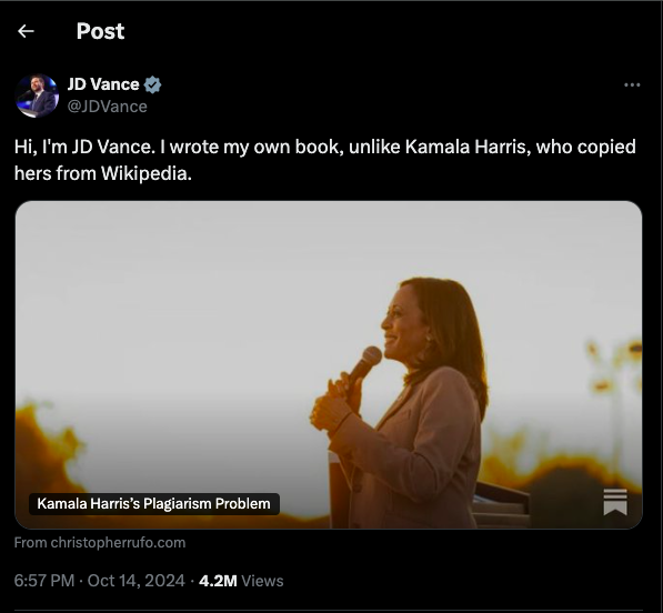 alegeri sua plagiat harris trump